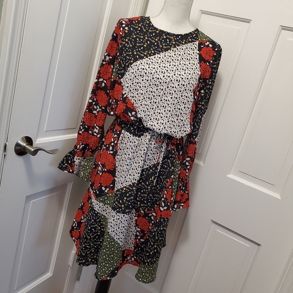 Libby Edelman Floral Patchwork Dress Size Medium, colorful - Picture 1 of 14